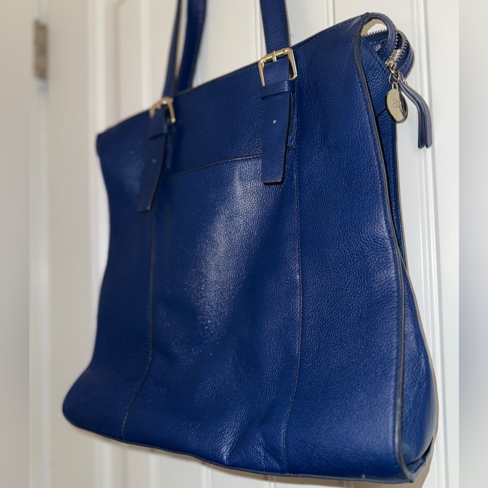 Banana Republic Royal Blue Leather COLETTE TOTE - Picture 6 of 16